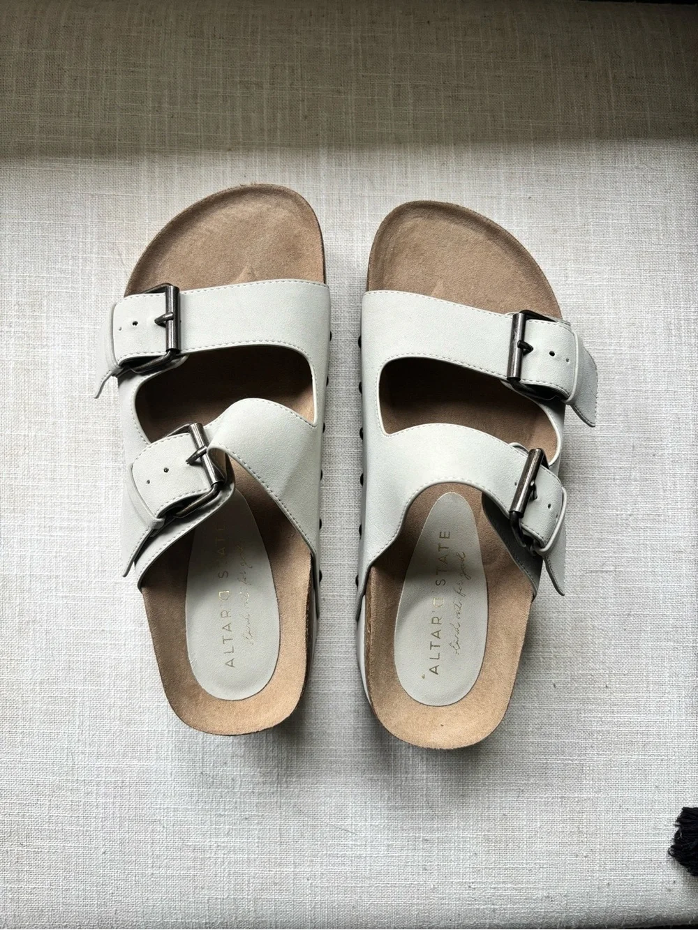 Altar'd State Platform Double-Buckle Cork Slide Sandals